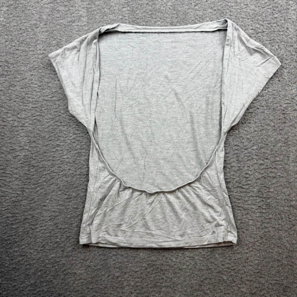 SHEIN‎ Open Back Top Women's S Gray Dolman Sleeve Cowl Back sw220302718786